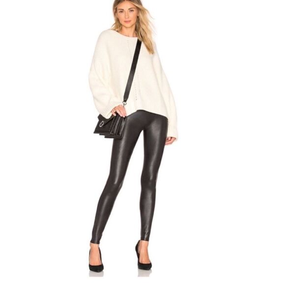 EUC Spanx Faux Black Leather Pants Size Small Tall - Picture 6 of 6